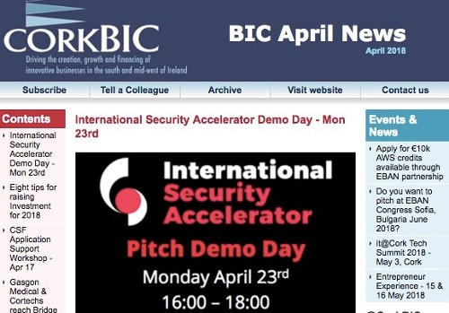 BIC April Newsletter; Accelerator Demo Day; Raising Investment; Clients etc.